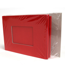 6x8 Red Linen Staple Photobook Covers Landscape With Window (10)